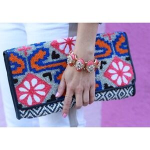 Anthropologie Jasper Jeera Guerrero Clutch NWT Woven Ethnic Boho Chic